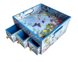 Wooden Drawer Tray Floral Design