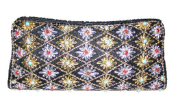 Silver Zari Work Clutch Purse