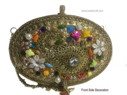 METAL CLUTCH BAG WITH STONES WHOLESALE
