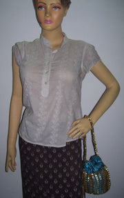 SATIN DRAWSTRING EMBROIDERY POTLI  PURSE
