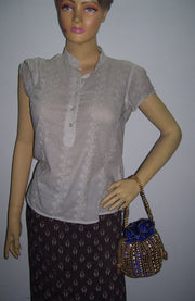 SATIN DRAWSTRING EMBROIDERY POTLI  PURSE