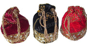 DRAWSTRING EMBROIDERY POTLI  PURSE