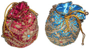 DRAWSTRING EMBROIDERY POTLI  PURSE