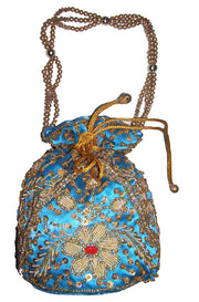 DRAWSTRING EMBROIDERY POTLI  PURSE