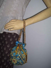 DRAWSTRING EMBROIDERY POTLI  PURSE