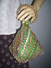 Golden Bead Potli Clutch Purse