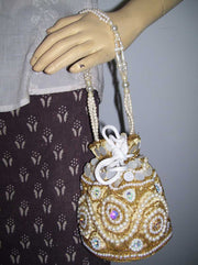DRAWSTRING EMBROIDERY POTLI  PURSE