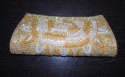Golden Bead Zircon Clutch Purse