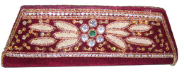 Zircon & Bead Work Clutch Purse