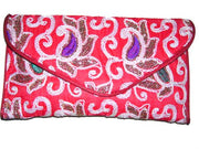 Red Thread Work Envelop Clutch Purse