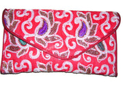 Red Thread Work Envelop Clutch Purse