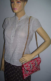 Red Thread Work Envelop Clutch Purse