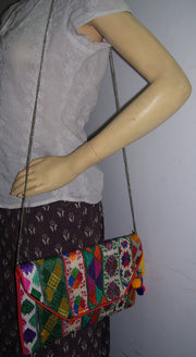PHULKARI EMBROIDERY ETHNIC  BANJARA CLUTCH BAG PURSE