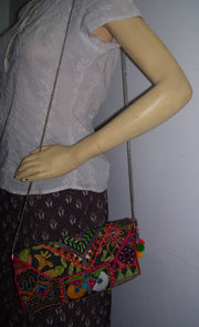 MEDIUM KUTCH EMBROIDERY ETHNIC  BANJARA CLUTCH PURSE