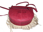 LEATHER BANJARA SHOULDER BAG WITH SUEDE FRINGE