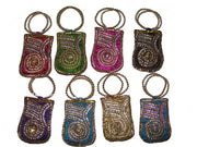 MEDIUM SIZE SATIN  EMBROIDERY  ETHNIC  MOBILE  HOLDER BAG