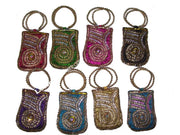 MEDIUM SIZE SATIN  EMBROIDERY  ETHNIC  MOBILE  HOLDER BAG