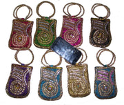 MEDIUM SIZE SATIN  EMBROIDERY  ETHNIC  MOBILE  HOLDER BAG