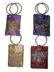 SATIN ZARI EMBROIDERY  ETHNIC  MOBILE  HOLDER BAG
