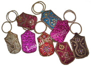 BIG SIZE SATIN  EMBROIDERY  ETHNIC  MOBILE  HOLDER BAG