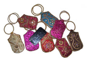 BIG SIZE SATIN  EMBROIDERY  ETHNIC  MOBILE  HOLDER BAG