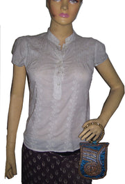 BIG SIZE SATIN  EMBROIDERY  ETHNIC  MOBILE  HOLDER BAG