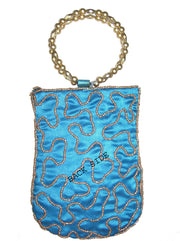 BIG SIZE SATIN  EMBROIDERY  ETHNIC  MOBILE  HOLDER BAG