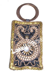 SATIN ZARI EMBROIDERY  ETHNIC  MOBILE  HOLDER BAG