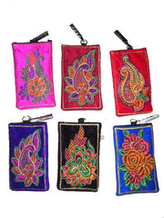 THREAD  EMBROIDERY ETHNIC  MOBILE  HOLDER BAG