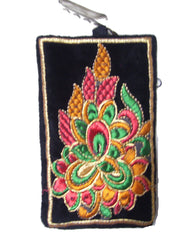 THREAD  EMBROIDERY ETHNIC  MOBILE  HOLDER BAG