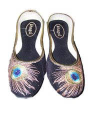 VELVET MACHINE EMBROIDERY ETHNIC JUTIES