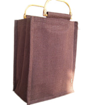 Plain Jute 6 Wine Bottle bag