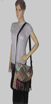 INDIAN ETHNIC SHOULDER BAG WITH FRINGE