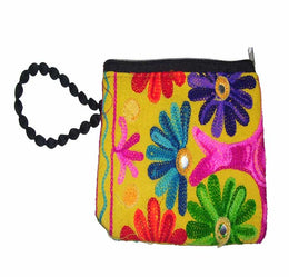 STRING EMBROIDERY POUCH