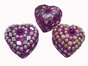 PEARL WITH MIRROR ( GLITTER)HEART SHAPE LAC BOXES