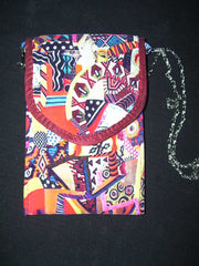 DIGITAL PRINT ETHNIC  MOBILE  BAG WITH KEY RING