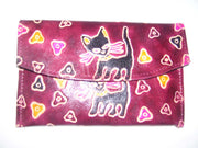LEATHER WALLET FLOWER DESIGN