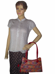 LEATHER U CUT LADIES BAG