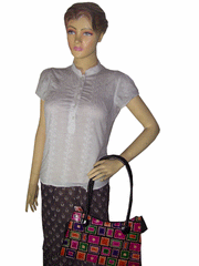 LEATHER U CUT LADIES BAG