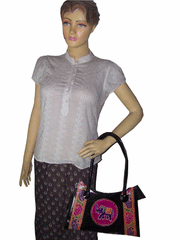 LEATHER U CUT LADIES BAG