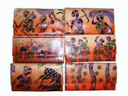 EMBOSS MOTIF LEATHER CLUTCH BAG