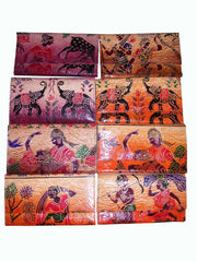EMBOSS MOTIF LEATHER CLUTCH BAG