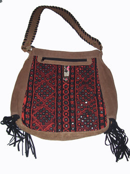 SUEDE LEATHER HOBO BAG
