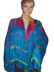 SILK TAFTA GOTA GOLDEN LACE TIE & DYE  SCARF