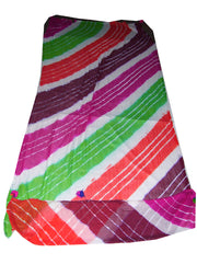 CRAPE TIE & DYE  SCARF WITH POM POM