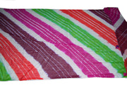CRAPE TIE & DYE  SCARF WITH POM POM