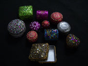 GLITTER HUT SHAPE BOX WITH MULTICOLOR BEAD
