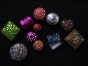 GLITTER HUT SHAPE BOX WITH MULTICOLOR BEAD