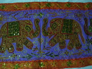 Patch Work Embroidered Elephant Wall Hanging Table Runner