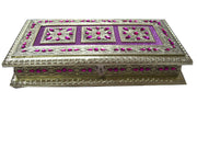 STONE STUDDED OXIDIZED JEWELERY BOX  (13